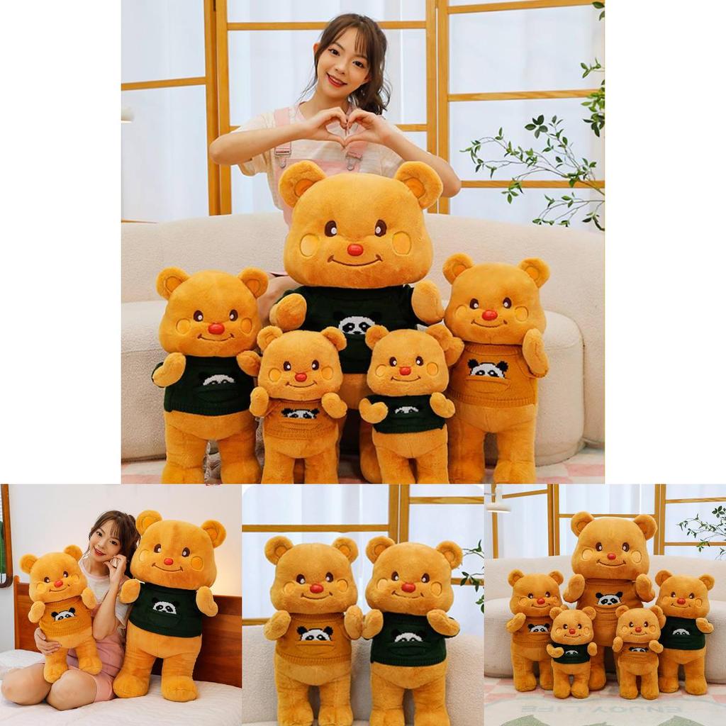 Adorable Yellow Bear Plush Toy Soft Cuddle Doll Big Size Birthday Gift For Her