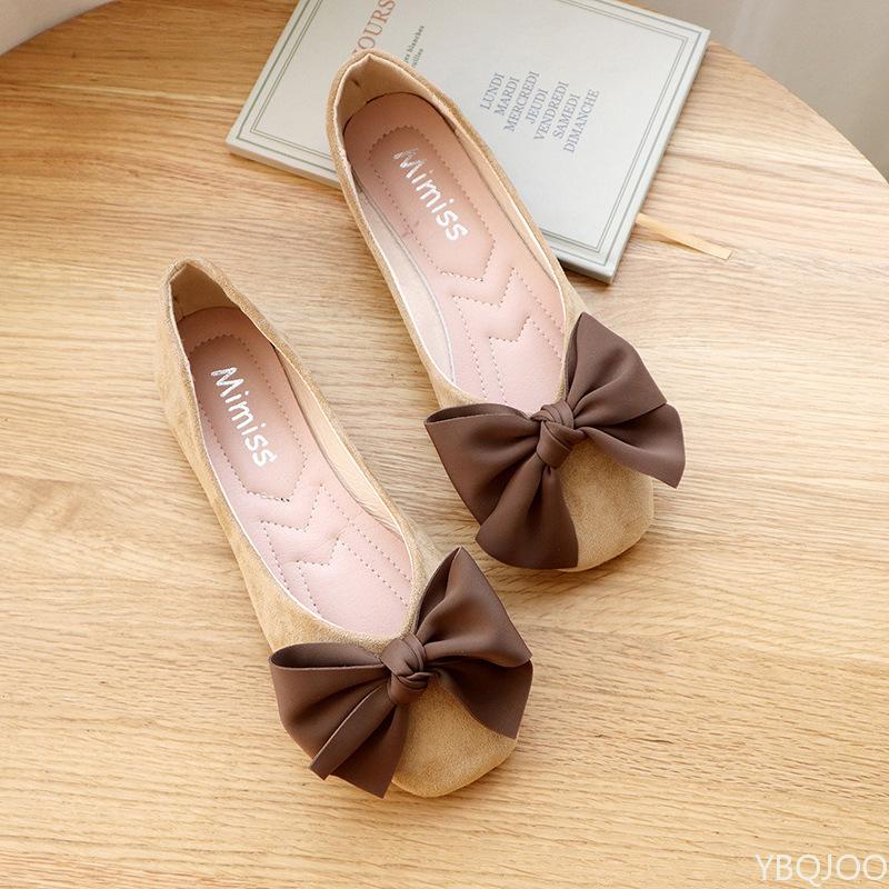 Fashion Spring summer new butterfly bow sweet  comfortable shallow mouth single shoe versatile for elegant simple round toe flat shoes