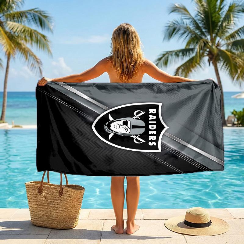 Las Vegas Raiders Fashion Beach Towel Portable Soft Quick Dry Towel For Swimming Camping Holiday Use