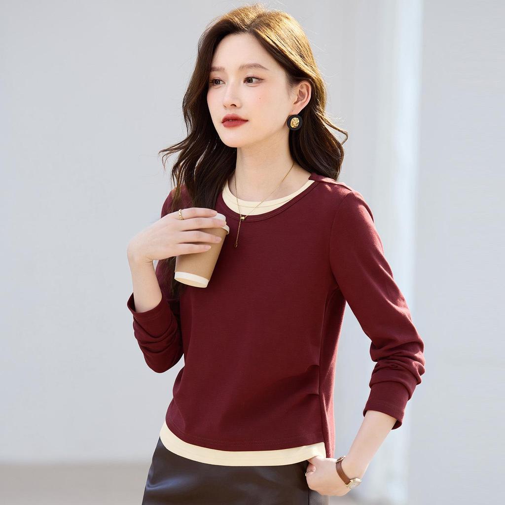 Women's Slim-Fit Long-Sleeve T-Shirt for Spring and Autumn 2026 - Versatile Base Layer or Outerwear.