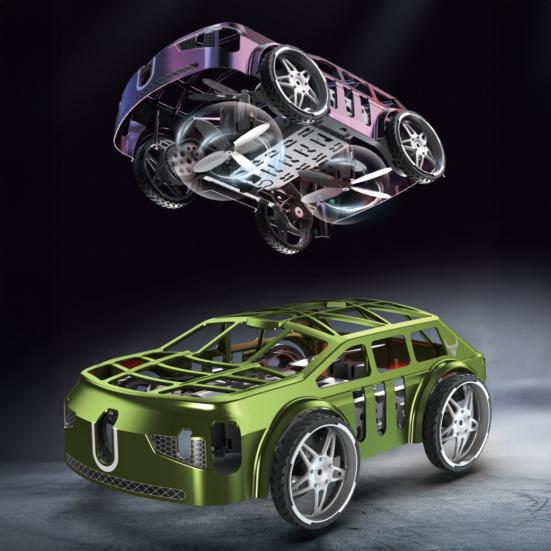 2-In-1 Remote Mini RC Flying Car with Control Drone Car Toy LED Lights Easy Fly Remote