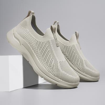 Foreign Trade Fly-woven Mesh Breathable Shoes Men's Shoes One-pedal Lazy Shoes Summer Sports and Leisure Dad Walking Shoes