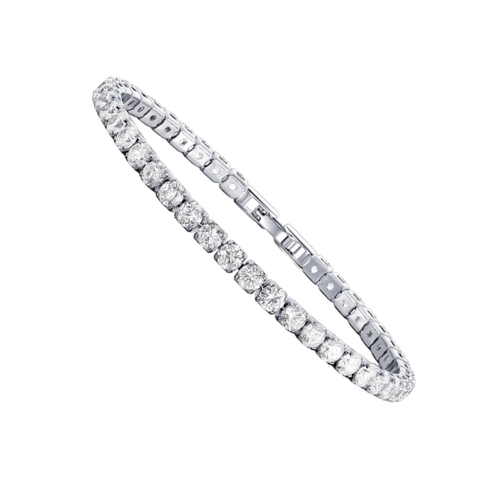 Excellent Iced-Out Chain Crystal Wedding Bracelet In Gold And Silver Cubic Zirconia Tennis Bracelet