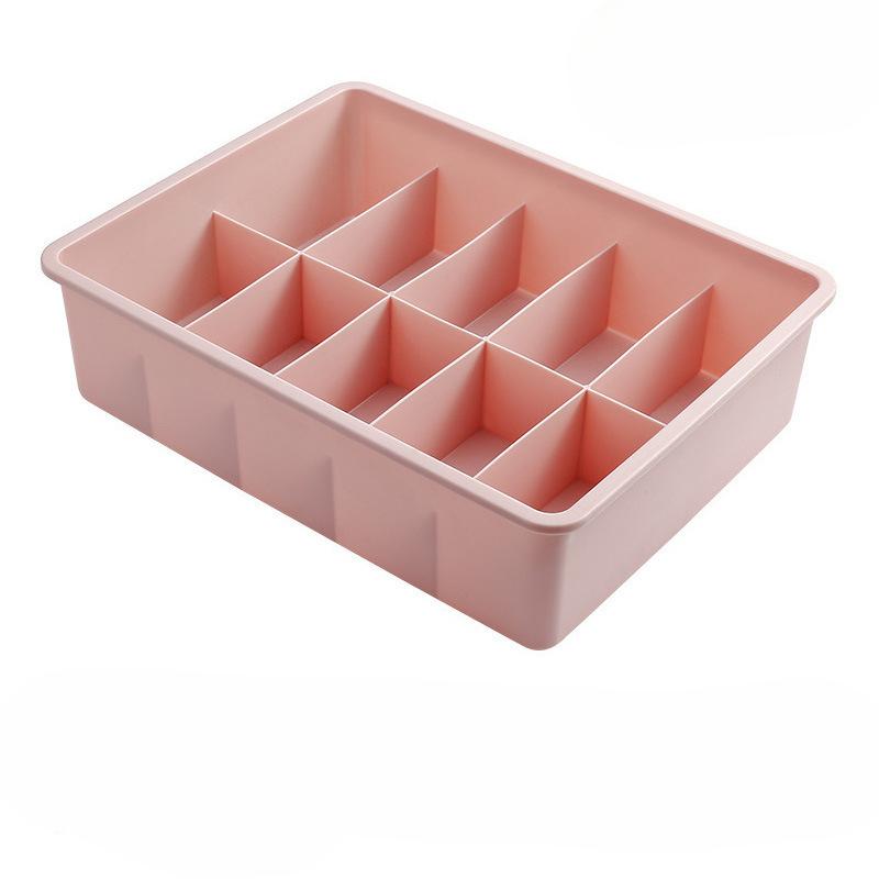 

Домашний ящик для хранения носков в стиле комода, коробка с отделениями для бюстгальтеров и нижнего белья 10 squares - pink