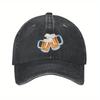 Beer Cheets Mugs Unisex Washed Baseball Cap Vintage Adjustable Casual Polyester Trucker Hat