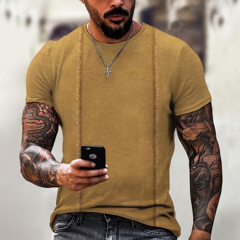 Funny Men'S T-Shirt 3D Printed T Shirts Oversized Loose Short Sleeve Summer Men Clothing Vintage Street Solid Pattern Tees Tops