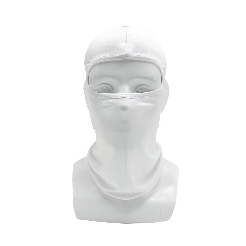 

Milk silk mask riding hood winter windproof skiing cold sun protection training windproof mask sports M（56-58cm） білий
