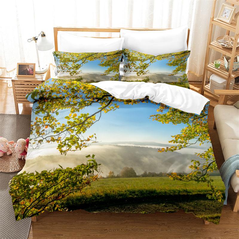 Creative Leaves Bedding Set Purple Tree Duvet Cover Set 3d Digital Printing Bed Linen Queen King Size Bedding Set Fashion Design