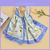 Silk Satin Scarf With Floral Print For Women Casual Styling