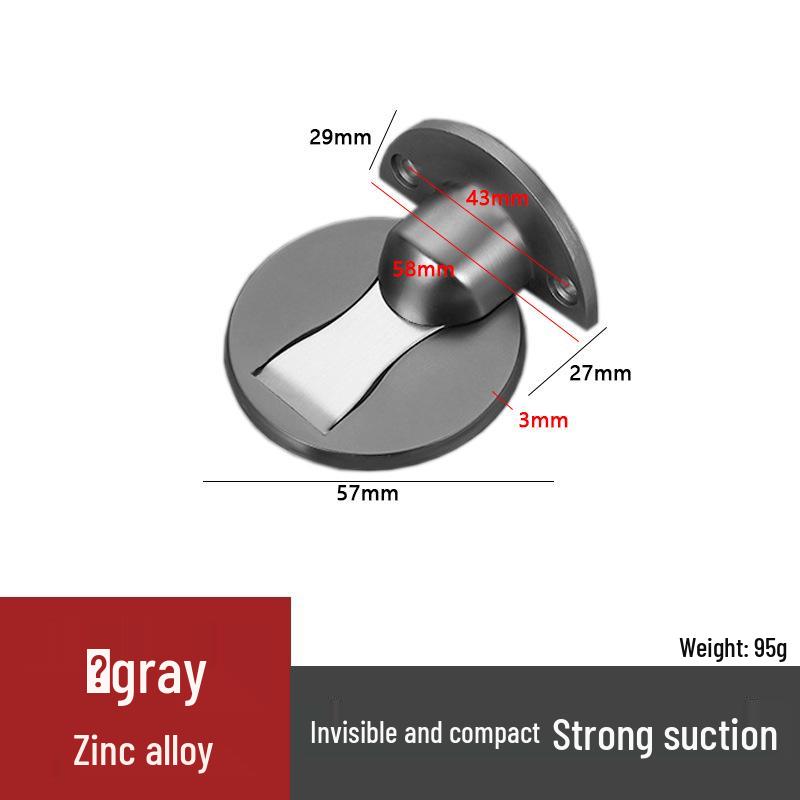 Invisible Zinc Alloy Magnetic Door Stopper & Silent Anti-Collision Closer for Bedroom/Bathroom.