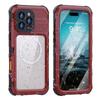IP68 Waterproof Magnetic Metal Bumper Full Body Case for iPhone 16 15 14 13 Pro Max 16 Plus Heavy Shockproof Diving Hard Cover