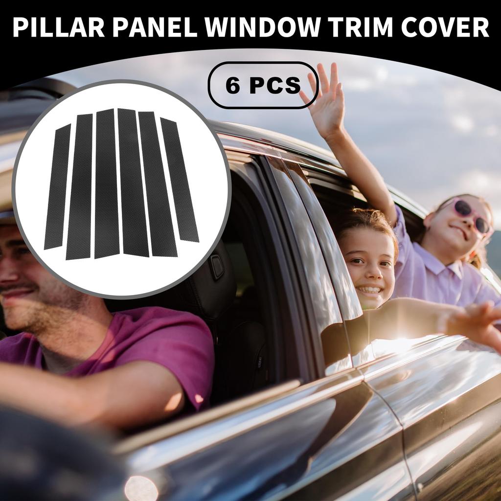 Acabamento Decorativo de Plástico Estilo Fibra de Carbono Preto para Pilar B Honda 6 Peças, CR-V 2007-2011