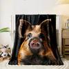 Fluffy Striped Piglet Bedroom Blanket for Livingroom Couch Lunch Break Soft Throw for Friend's Festival Gift