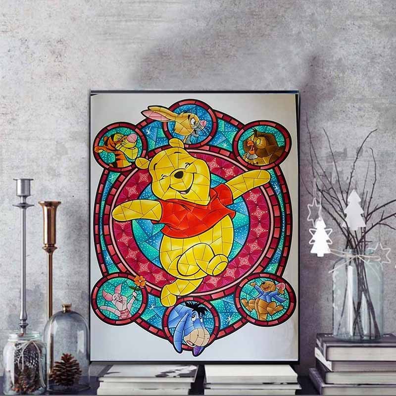 Disney Diamond Painting Winnie The Pooh and Friends Themed Illustration Wall Decoration Full Diamond Crossstitch DIY Gift Home Decoration