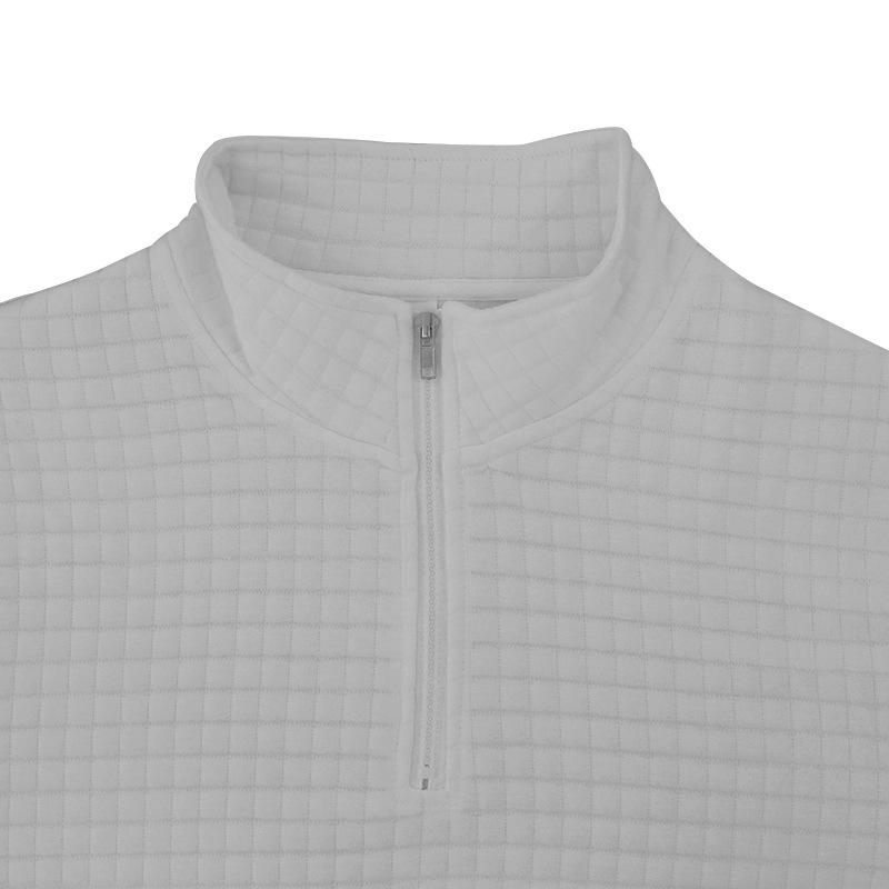 Half-zip long-sleeved checked sweatshirt for men Spring/autumn stand-collar sports top