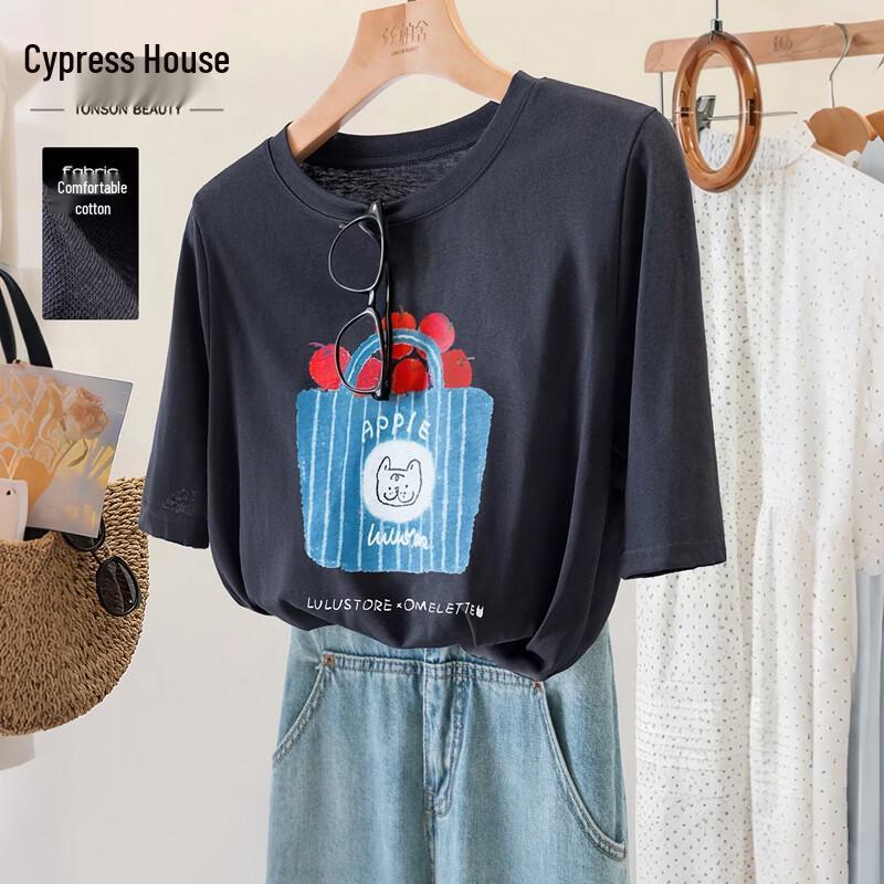 Women s Round Neck Print T-shirt M