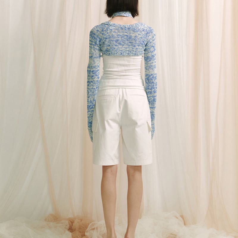 MEENDERI SLUB KNIT LONG SCARF - SKY BLUE