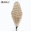 Noble Synthetic Lace Wig Cosplay Wigs 30 Inch Long Deep Wavy Ombre Blonde Silvery Lace Wigs For Women Lace Wig Heat Resistant