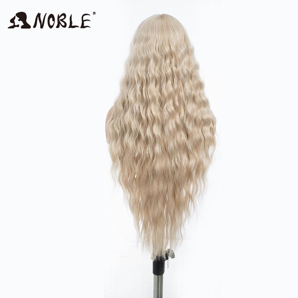 Noble Synthetic Lace Wig Cosplay Wigs 30 Inch Long Deep Wavy Ombre Blonde Silvery Lace Wigs For Women Lace Wig Heat Resistant