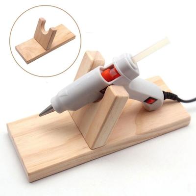 Portable Universal Hot Glue Holder Wooden DIY Hot Glue Support Stand Hot Glue Machine Base