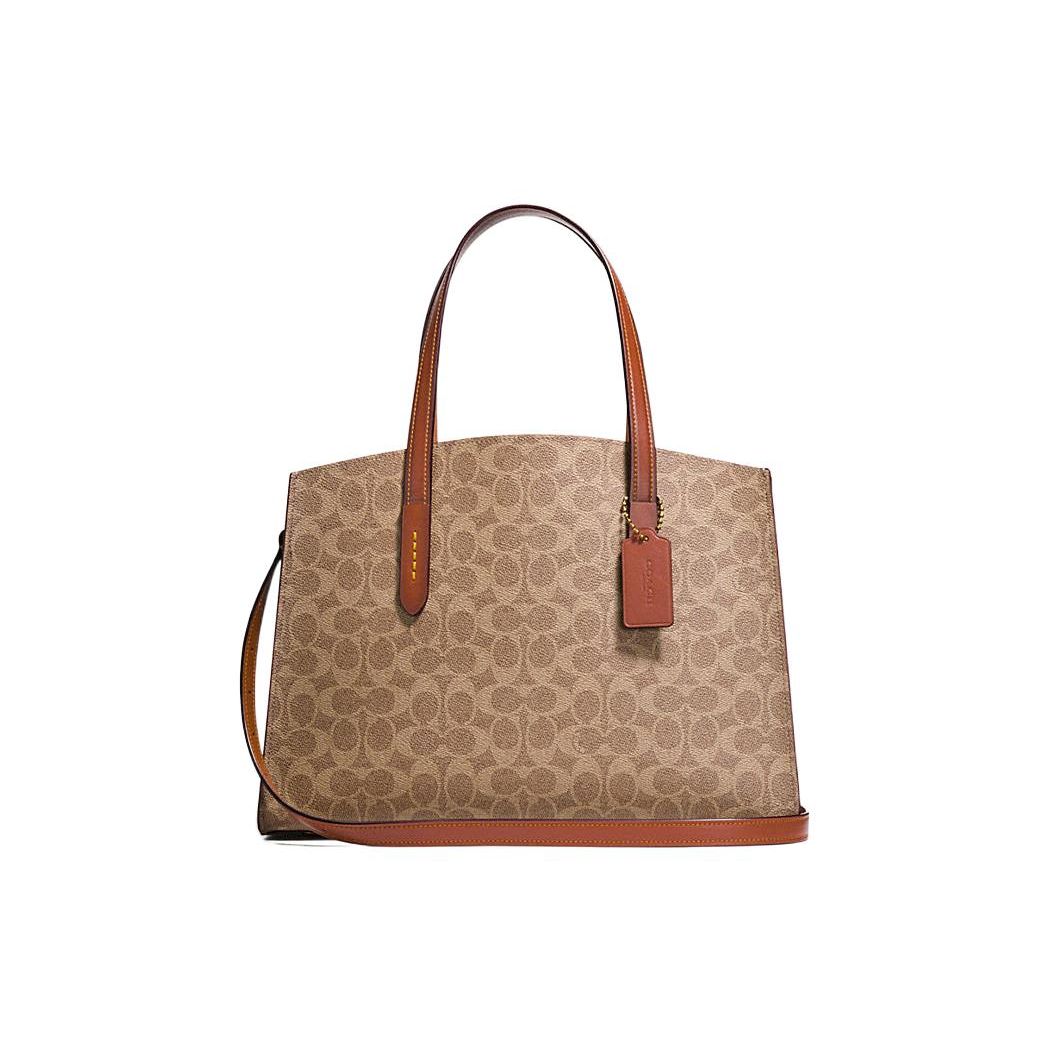 

Coach Charlie Coated Canvas And Leather Tote Crossbody Shoulder Bag Large Women bags 31210-B4RU Basic Set (Bag+Dust Bag)