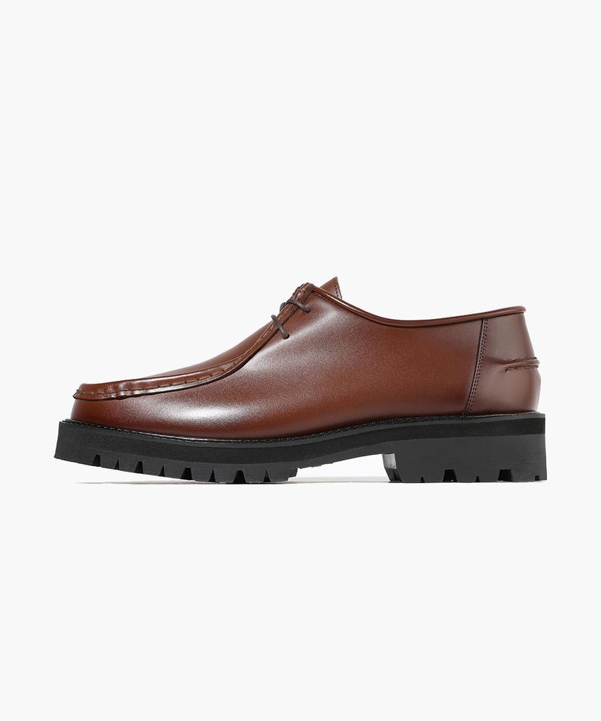 Firenze Atelier [Vibram] Casual Commando Sole Leather Mock Shoes 9008 [Wine Brown]