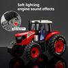 1:24 Scale Agricultural Conveyor Belt Alloy Tractor Model Toy Metal Body Rubber Tire Wheel Steering Miniature Models Hobby Gifts