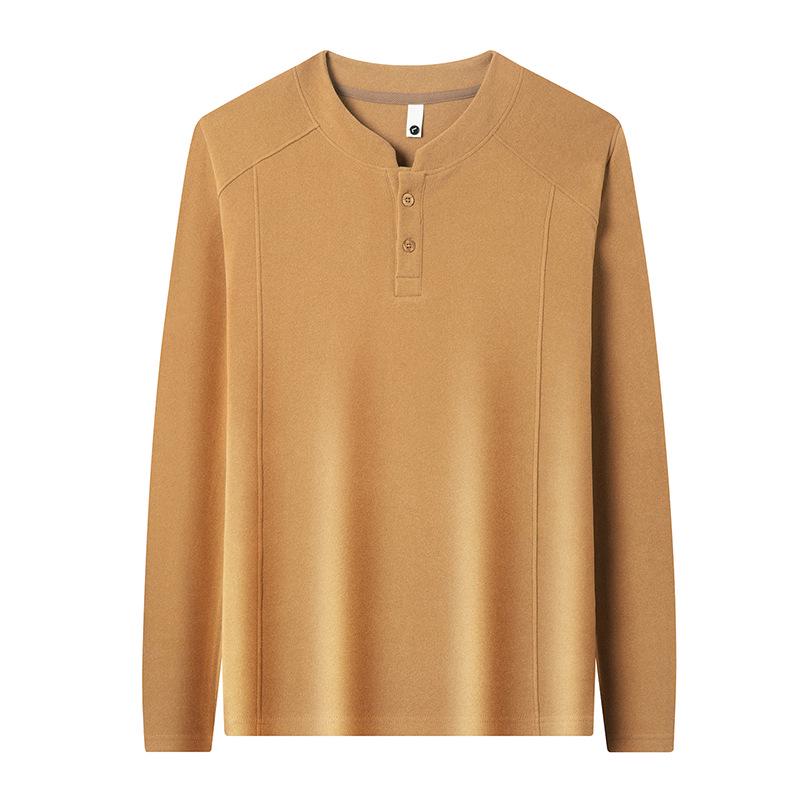Men's Double-Sided German Fleece Stand Collar Pullover - Warm Long-Sleeve Casual Sweatshirt for Autumn and Winter