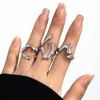 European and American Design Sense Liquid Lava Open Ring Set Women's Irregular Smooth Hollow Ring Rings