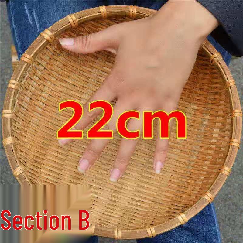 Bamboo Farmhouse Winnowing Basket & Sifter for Drying, Washing, and Steamed Buns