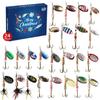 24-Piece Fishing Spinner Lure Set With Feather Blades Rotating Metal Spinners Bass Pike Trout