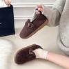 Winter New Outer Wear Women's Bag Heel Velvet Thickened Two Wear Retro Soft Sole One Pedal Doudou Cotton Shoes