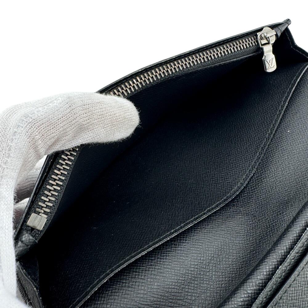 LOUIS VUITTON M61697 Monogram Eclipse leather Brazza Portefeuille Purse black leather mens Used