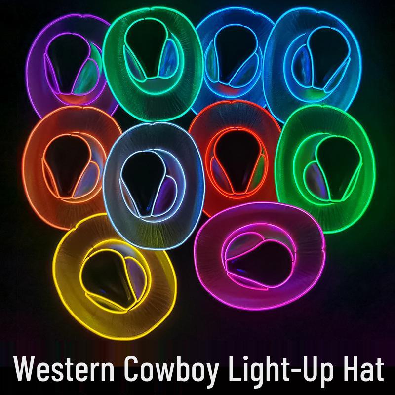 LED Glowing Cowboy Hat: Halloween & Christmas Decoration Gift