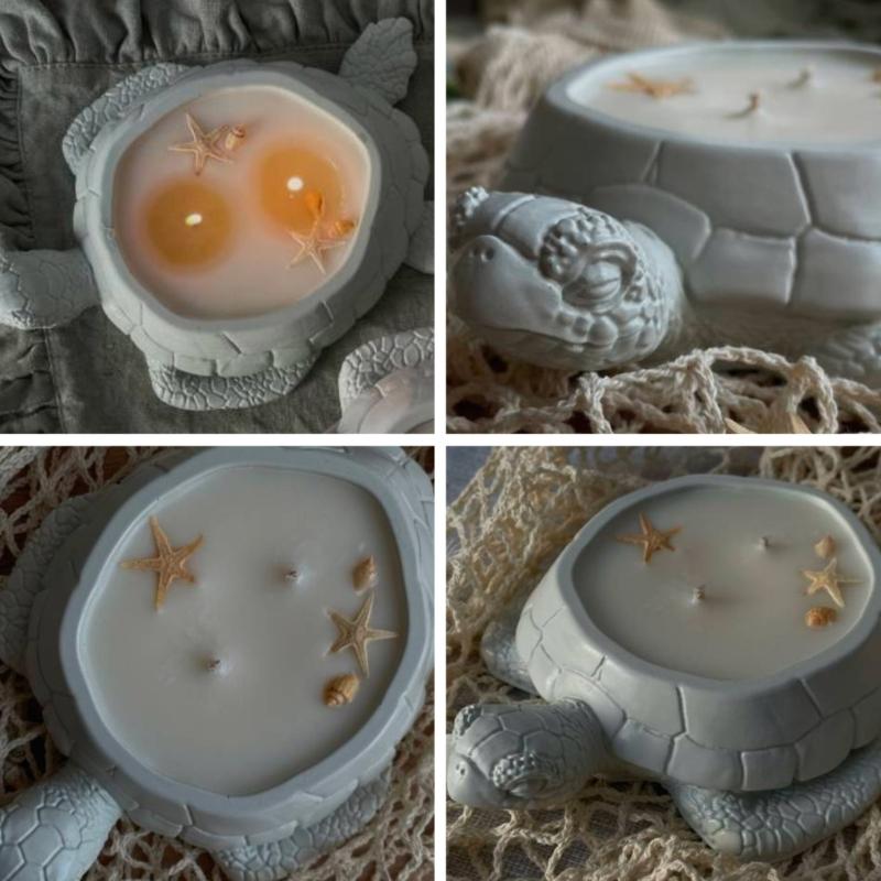 Tortoise Shaped Silicone Moulds Silicone Flowerpots Molds for Epoxy Resin, Candle Holder Tealight Stand Home Decoration