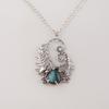 Natural Labradorite Gemstone 925 Sterling Silver Women Jewelry Designer Pendant 1.8" For Girlfriend CP-42-26