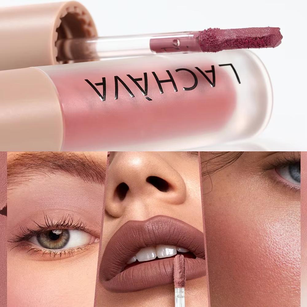 Matter Wasserdichter Farb-Lipgloss Langanhaltender Flüssiger Lippenstift Samt Nude Sexy Lipglaze Make-up Tönung Matte Textur Schönheitskosmetik