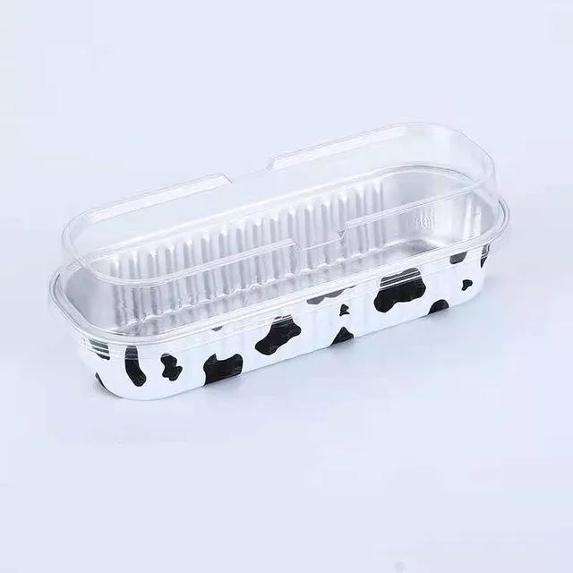 50 Pcs  Tin Foil Box Oven Air Fryer Tin Carton Food Barbecue and Baking Aluminum Foil Plate Household Cake Mold