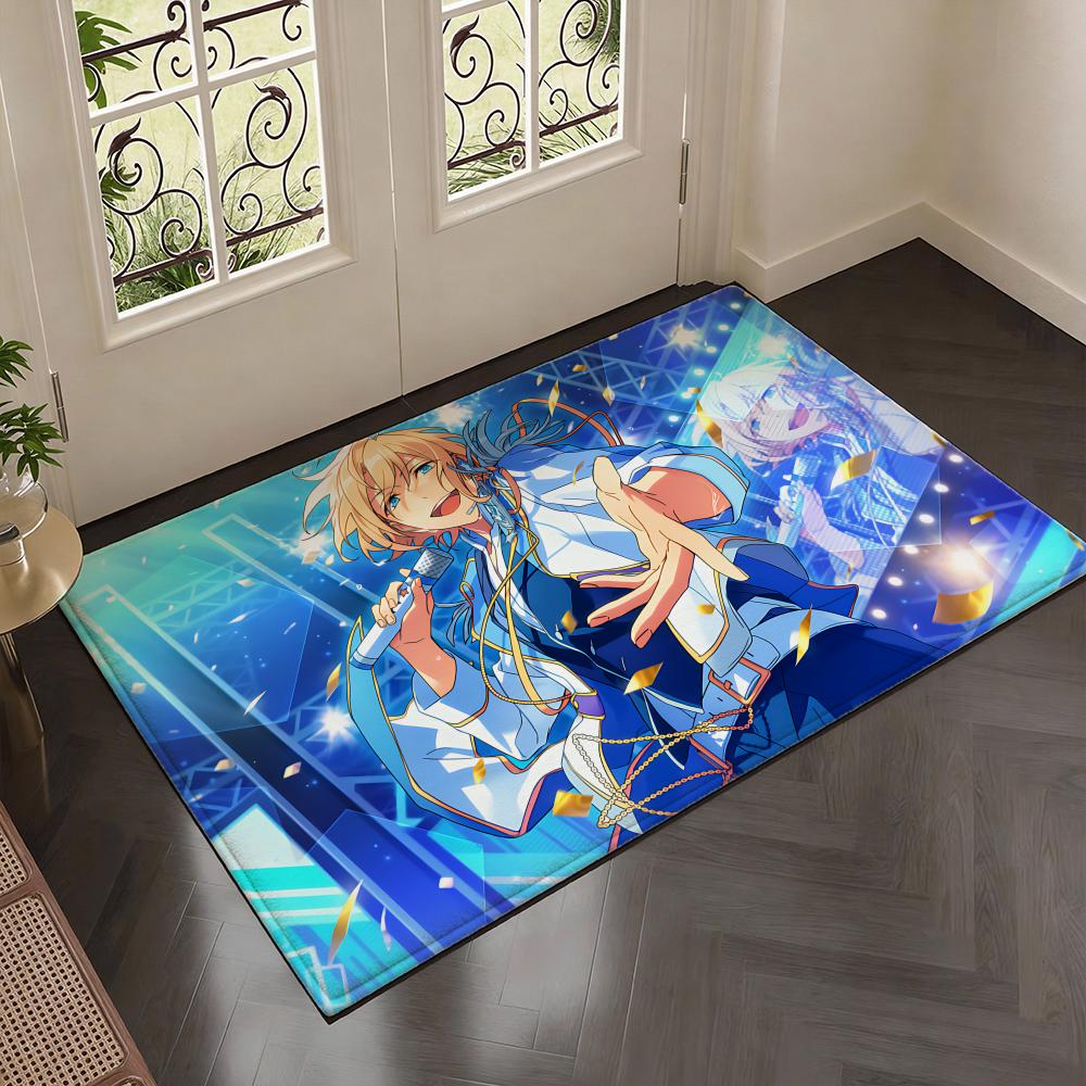 Idol Boys Franchise E-Ensemble Starss Floor Mat Soft Thickened Flannel Door Mat Non-Slip Living Room Rug Home Decor
