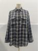 European & American Women's Casual Plaid Pocket Shirt – Autumn Winter 2025 Collection