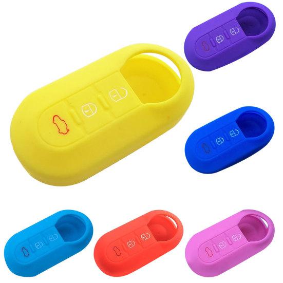 3 Tasten Silikon Autoschlüssel Flip Remote Schutz Fob Cover Case für Fiat 500