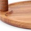 Entryway Key Holder Stand with a Warm Brown Wood Look, 5 Separate Arms, and a Catchall Tray for Frequently Used Personal Accessories