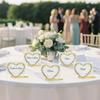 50 PCS Gold Table Number Place Card Holders, Small Heart Shape Card Stand for Wedding Mini Photo Playing Cards Holder Picture Photo Menu Card Clips