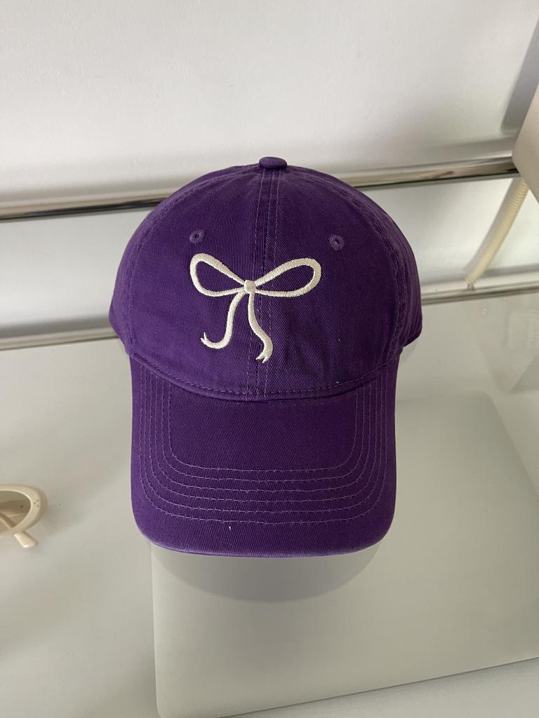 Wind sweet embroidery bow baseball cap children spring and summer versatile sunshade sunscreen cap