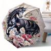 Horse Style Automatic Folding Umbrella For Daily Use Birthday Christmas Valentine'S Day Gift Travel Umbrella Playful Design Durablet7