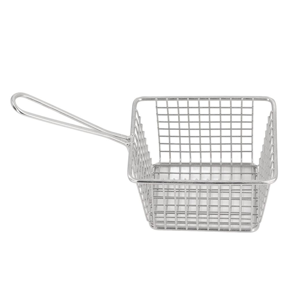Fritteusekorb aus Edelstahl mit langem Griff Multifunktion Einfach zu reinigen Fritteusekorb für