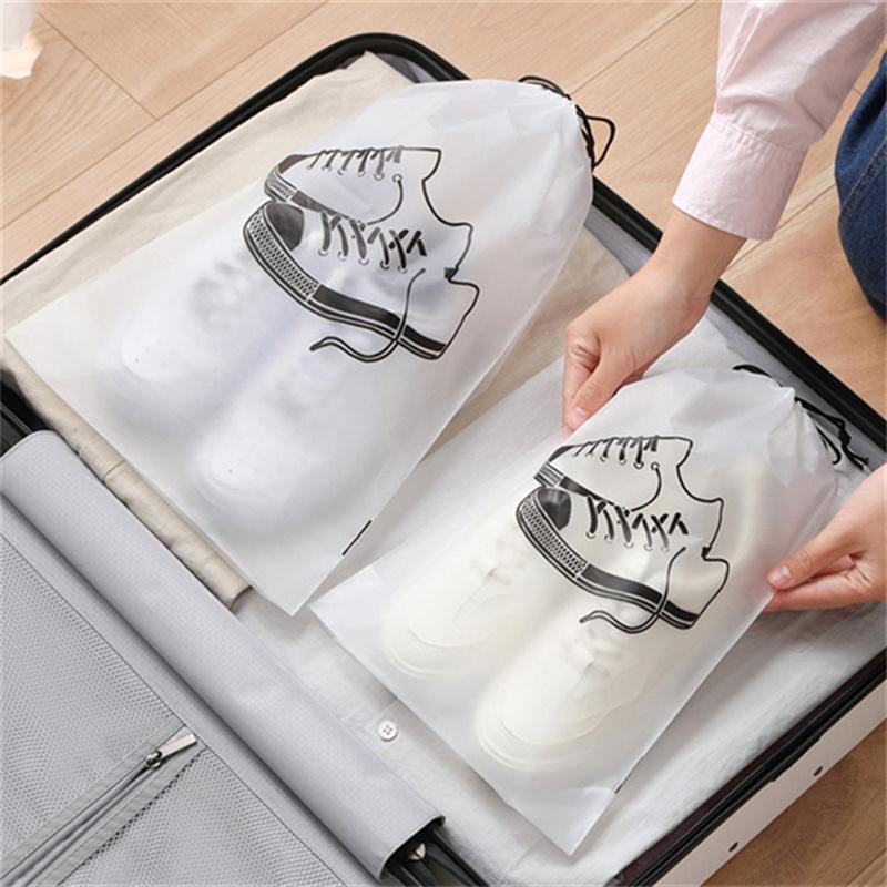 10 Pack Transparent Shoe Bags Waterproof Travel Large Clear Shoes Organizers Organizer Pouch Featuring Rope Designed for Men and Women JAF212