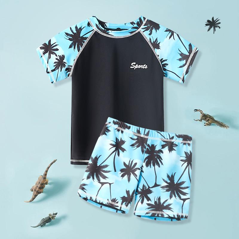 Boys Two-Piece Swimsuit Set for Older Kids - Professional Training Swimwear with Shorts 4XL, Height 130-140cm, Weight 52-60kg