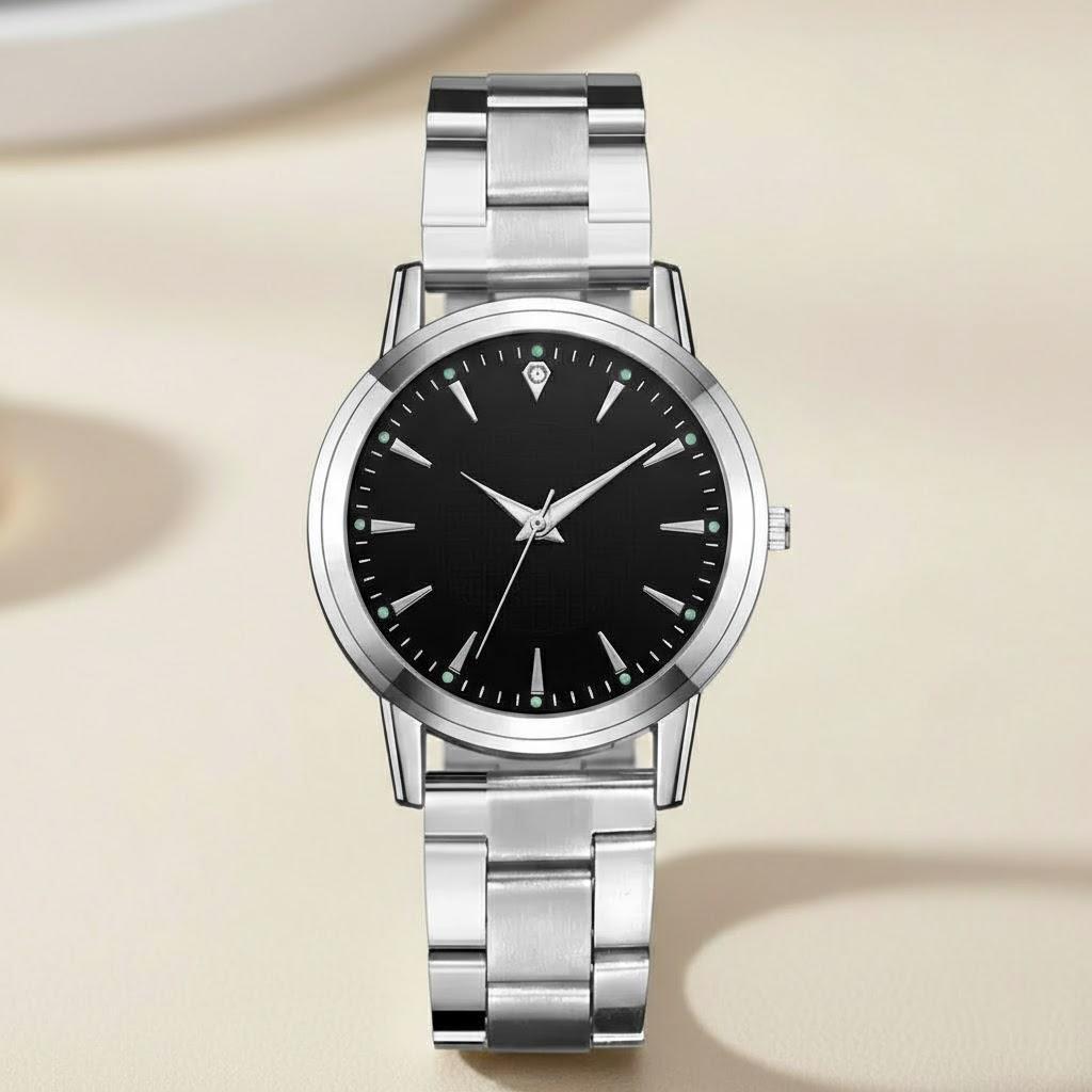 

Luminous Steel Band Couples Watch Quartz Timepiece Fashion Matching Watches for Men and Women Perfect Gift