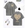 Art Love Describe Of Authent Prints Washed T-Shirt Women Cotton Oversize Tops Street Distressed O-Neck T Shirt Clothes